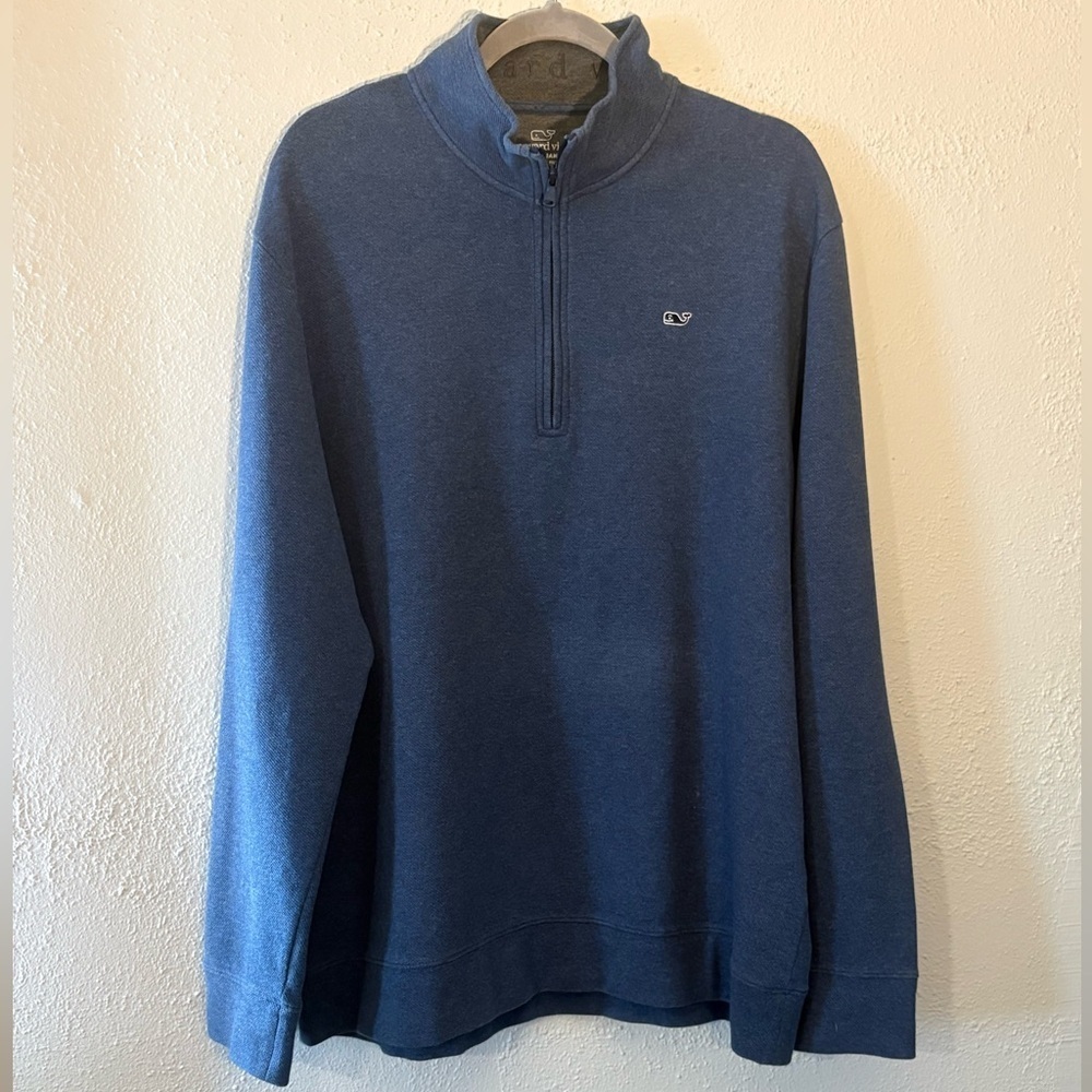 Vineyard Vines Quarter Zip Performance Pullover Pima Long Sleeve Sweater 2XL - Picture 2 of 5